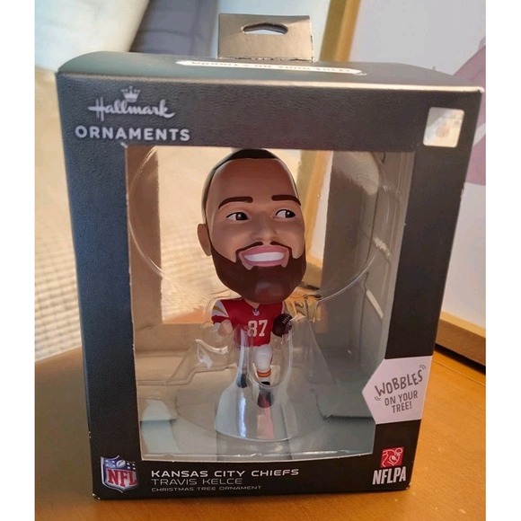 Hallmark Other - NEW Hallmark Wobbles Ornament‎ Travis Kelce #87 Kansas City Chiefs NFLPA